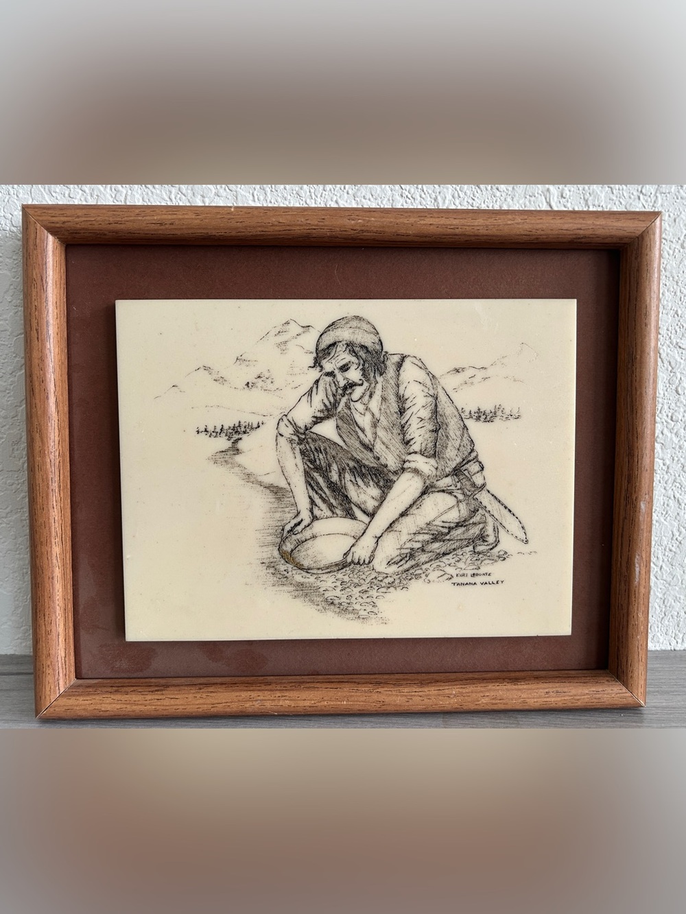 Alaskan Scrimshaw Art - "Tanana Valley" Gold Prospector by Kurt LaBonte